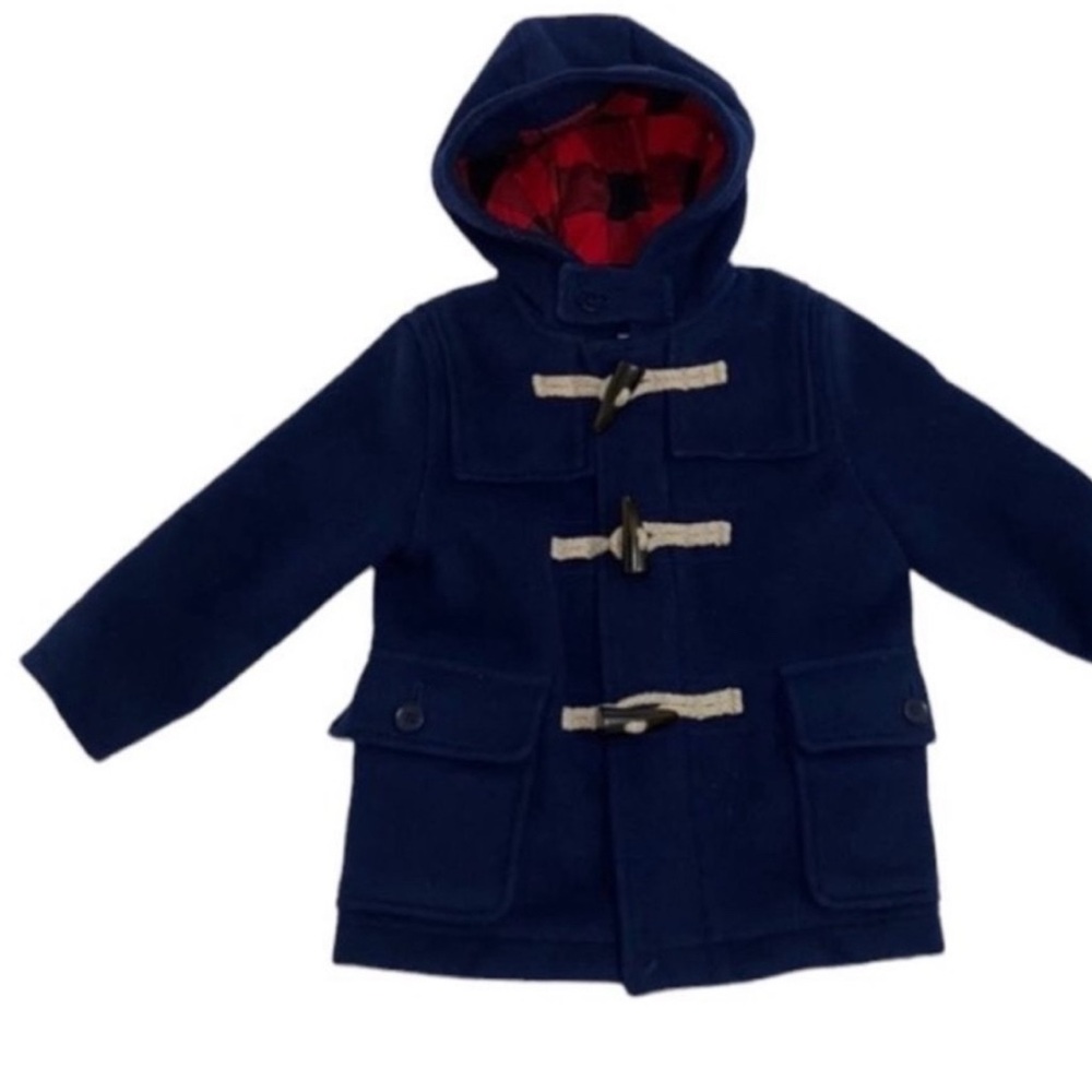GAP Kids Blue Peacoat with Red Plaid Lining Size M Big Boys